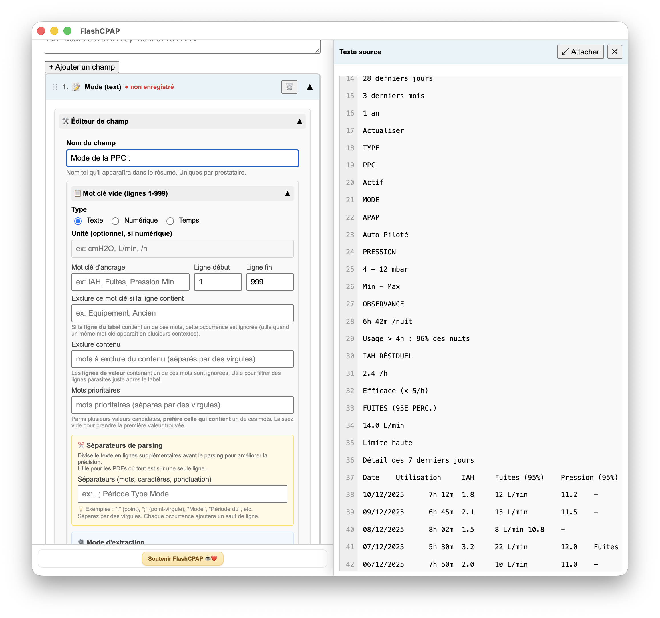 Étape 2 — Texte source extrait de la page