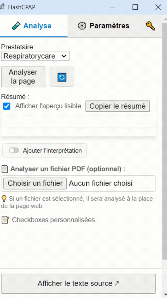 Démonstration FlashCPAP